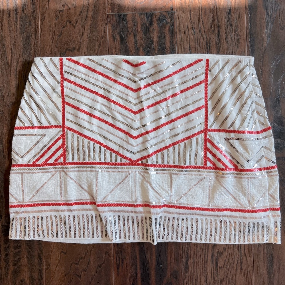 Express Sequin Tribal Geo Skirt